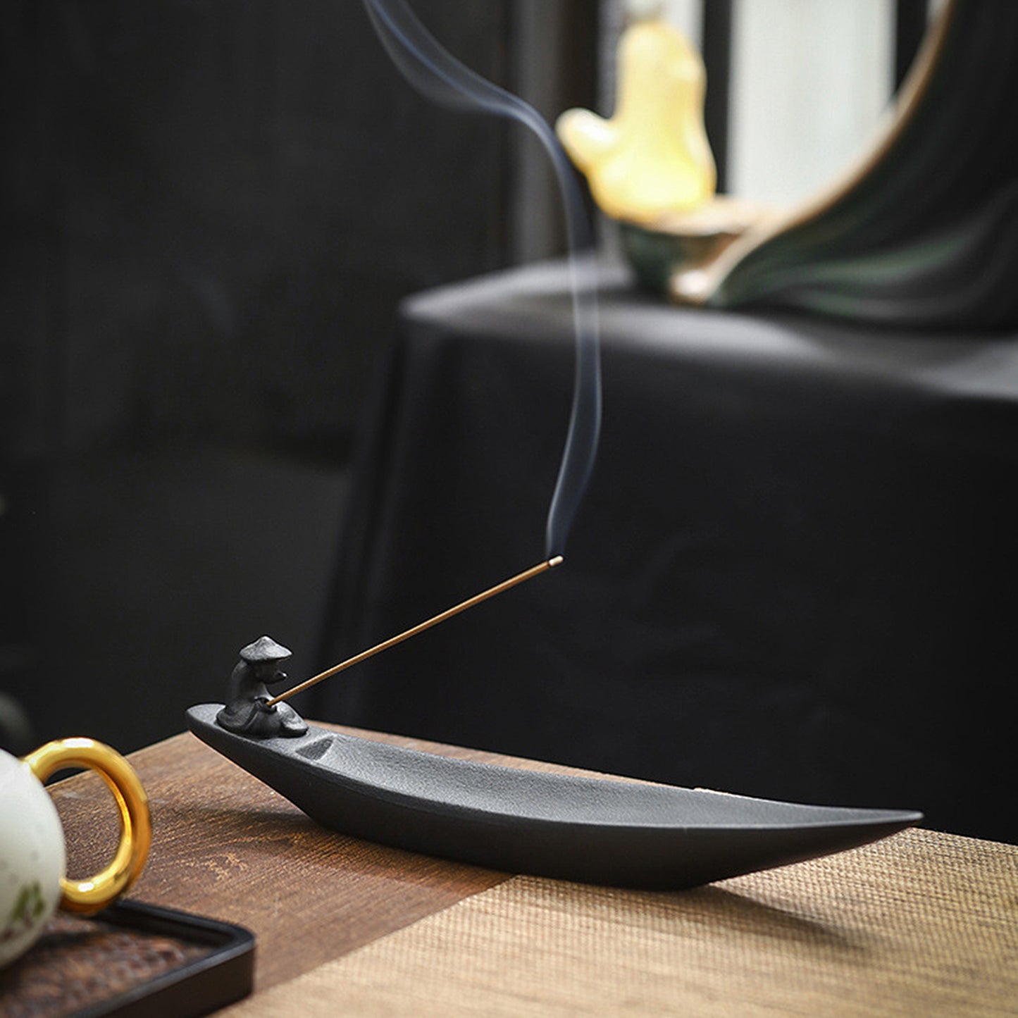Ceramic Rustic Style Calm Inner Line Incense Burner