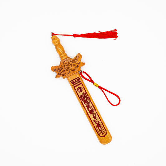 Repel Evil Cinnabar Peach Wood Sword-Small Size - ETNCN