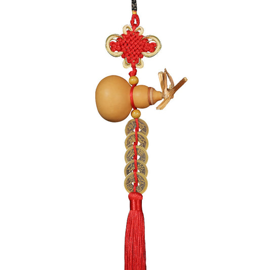 Five Emperor's Coins with Chinese Knot and Gourd - ETNCN