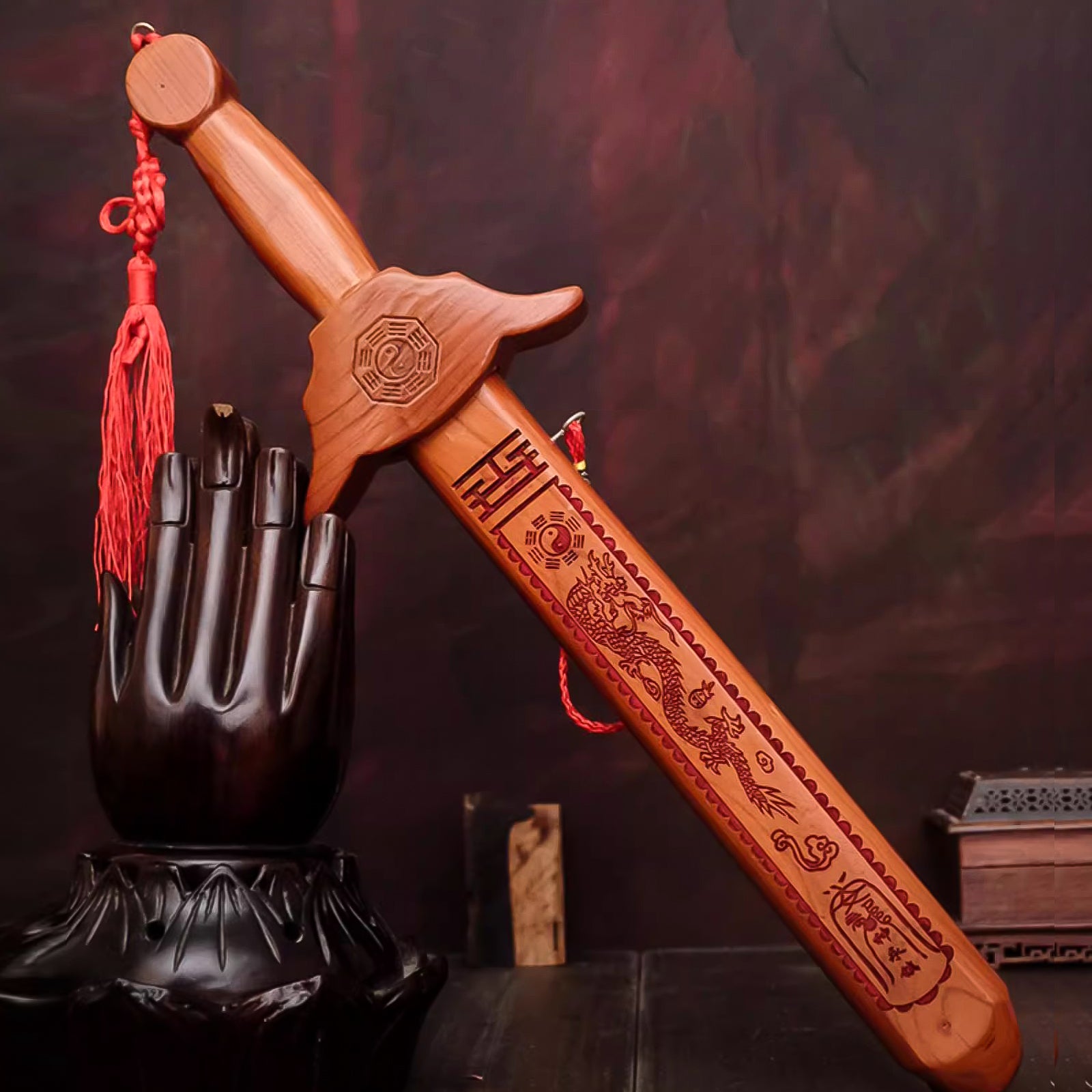Repel Evil Cinnabar Peach Wood Sword-Large Size - ETNCN