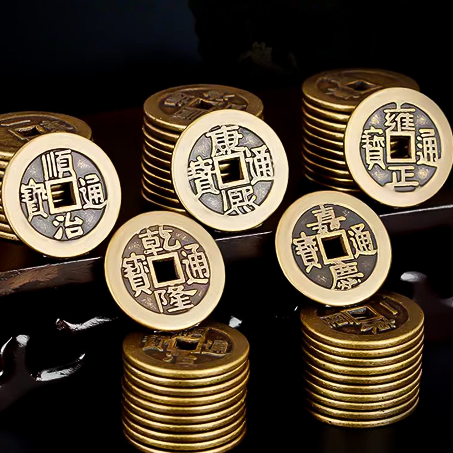 Five Emperor's Coins with Chinese Knot and Gourd - ETNCN