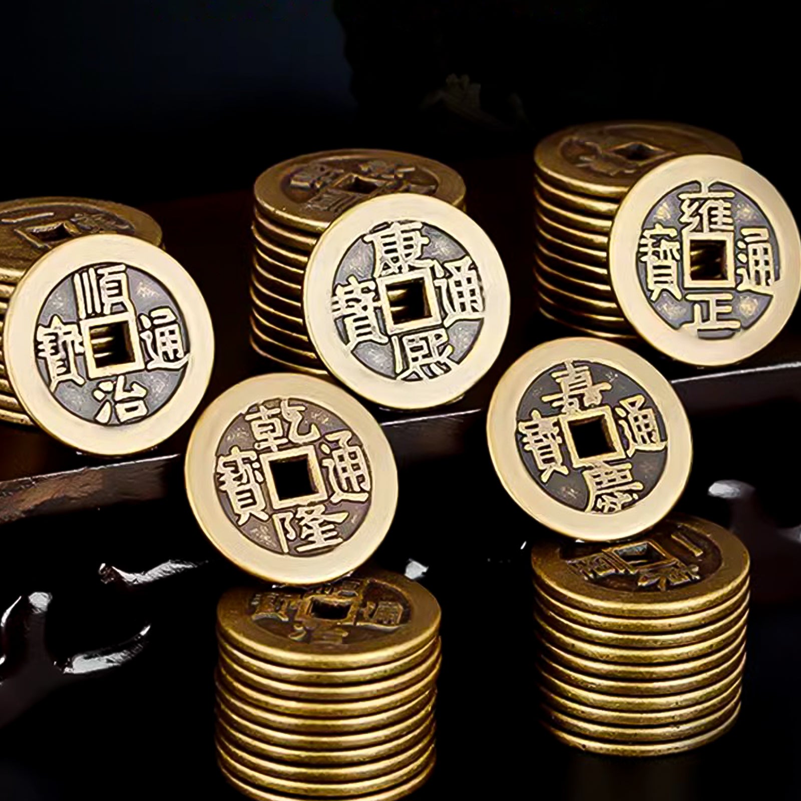 Five Emperor's Coins with Chinese Knot and Gourd - ETNCN