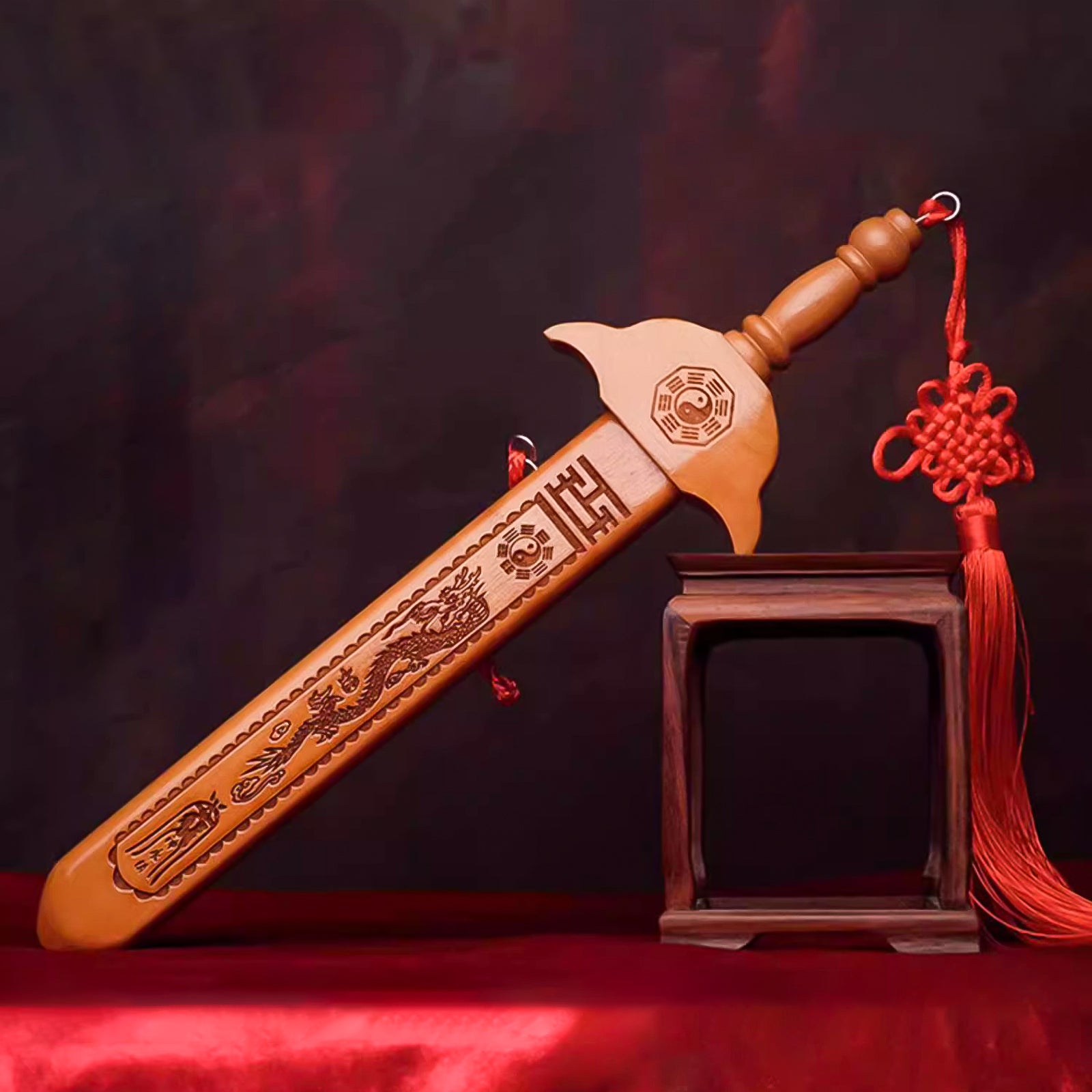 Repel Evil Cinnabar Peach Wood Sword-Large Size - ETNCN