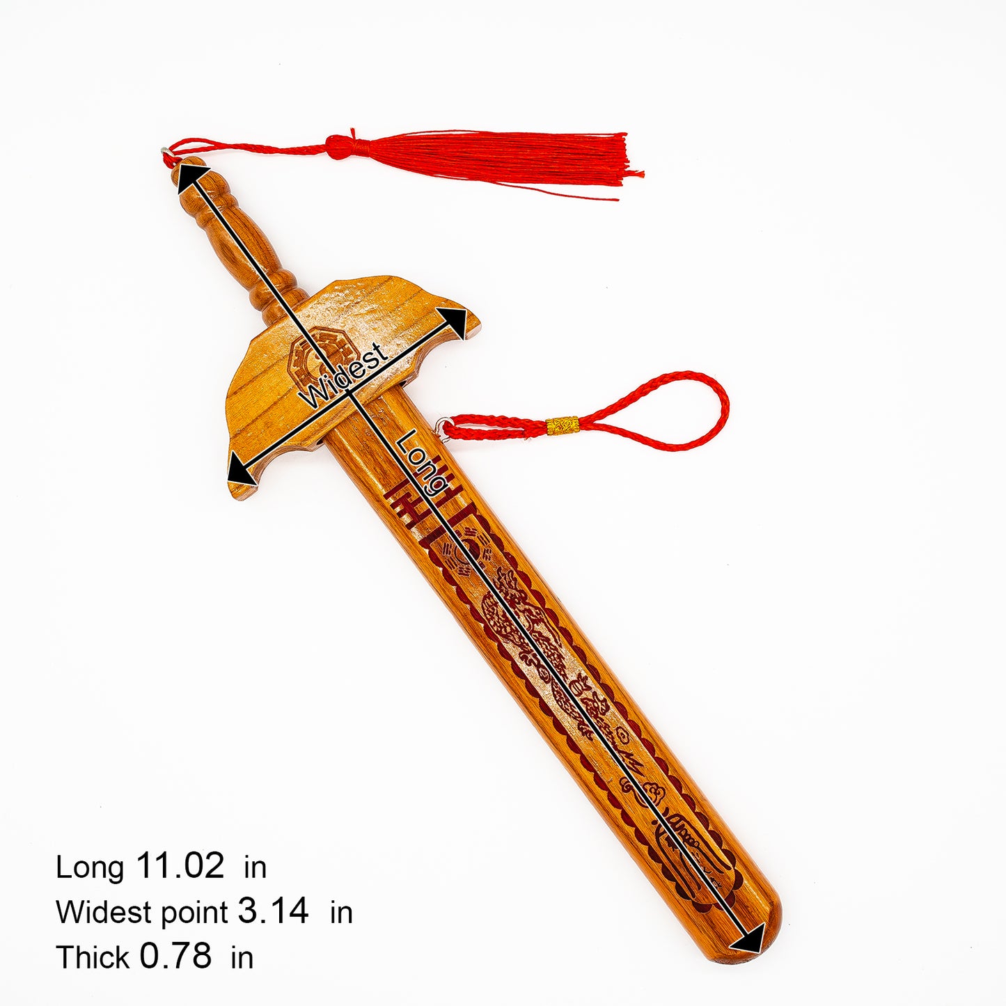 Repel Evil Cinnabar Peach Wood Sword-Small Size - ETNCN