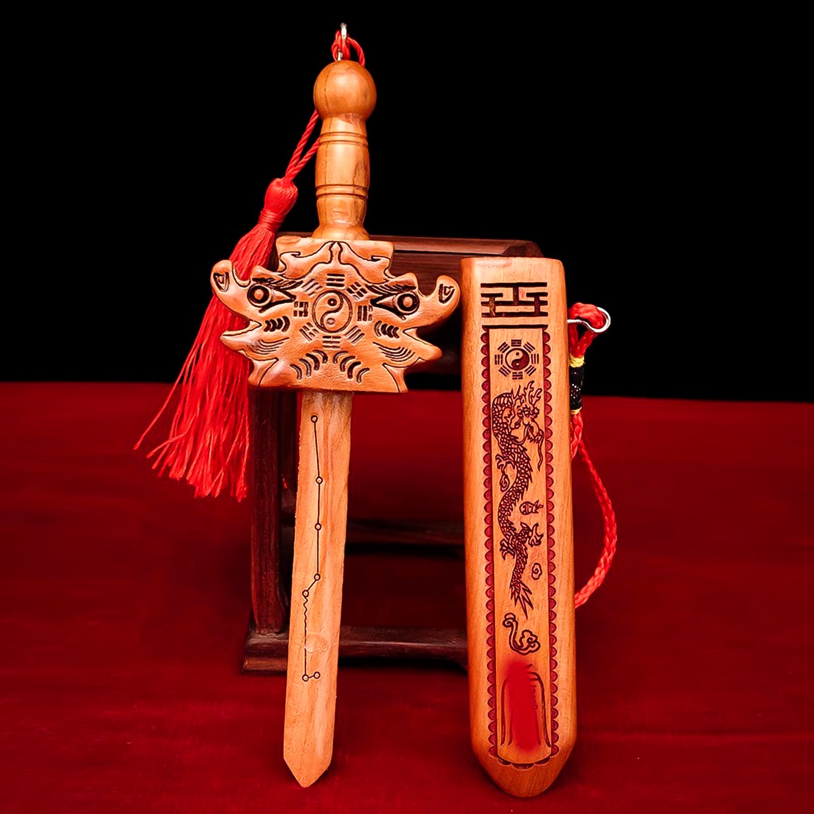 Repel Evil Cinnabar Peach Wood Sword-Small Size - ETNCN