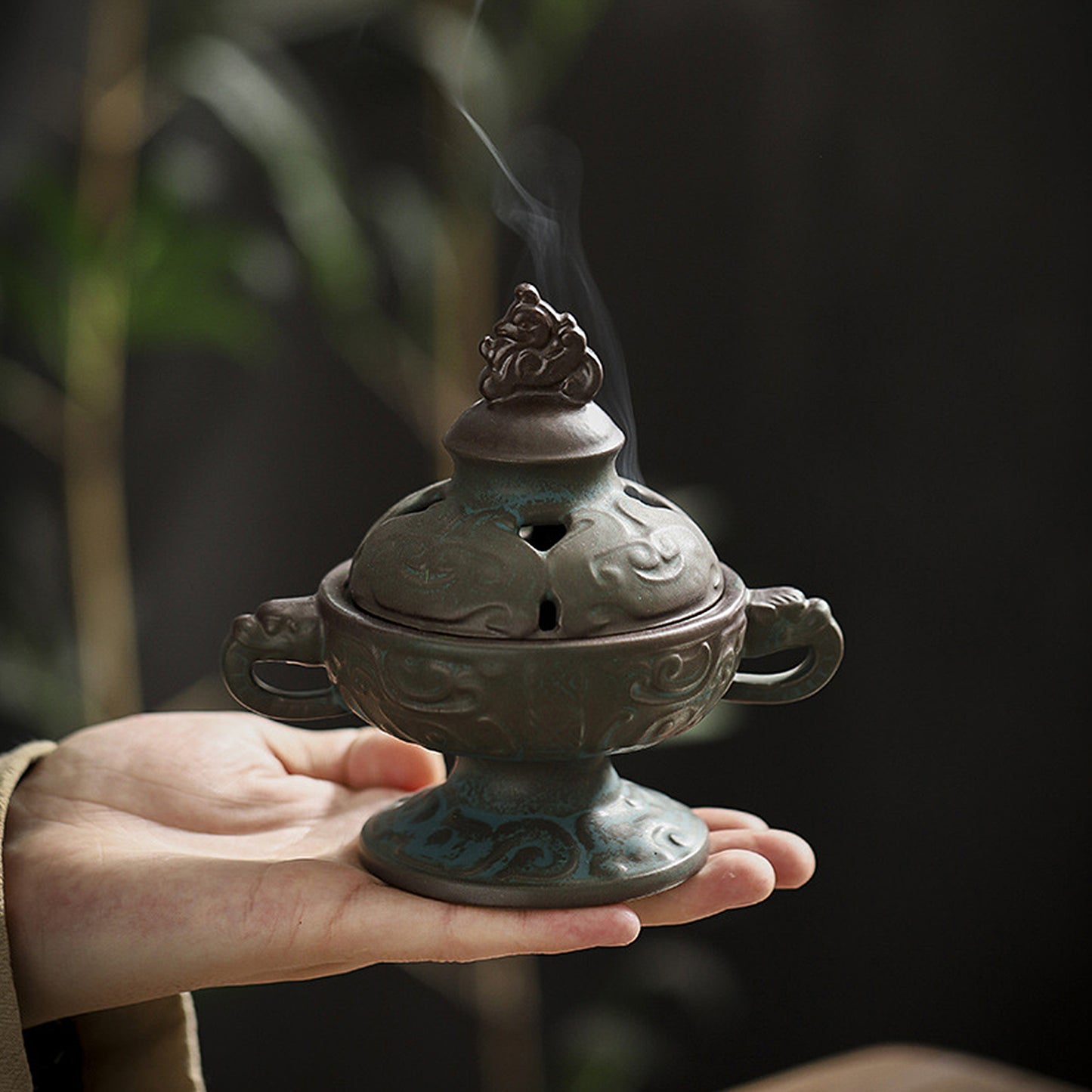 Antique bronze pattern ceramic incense burner