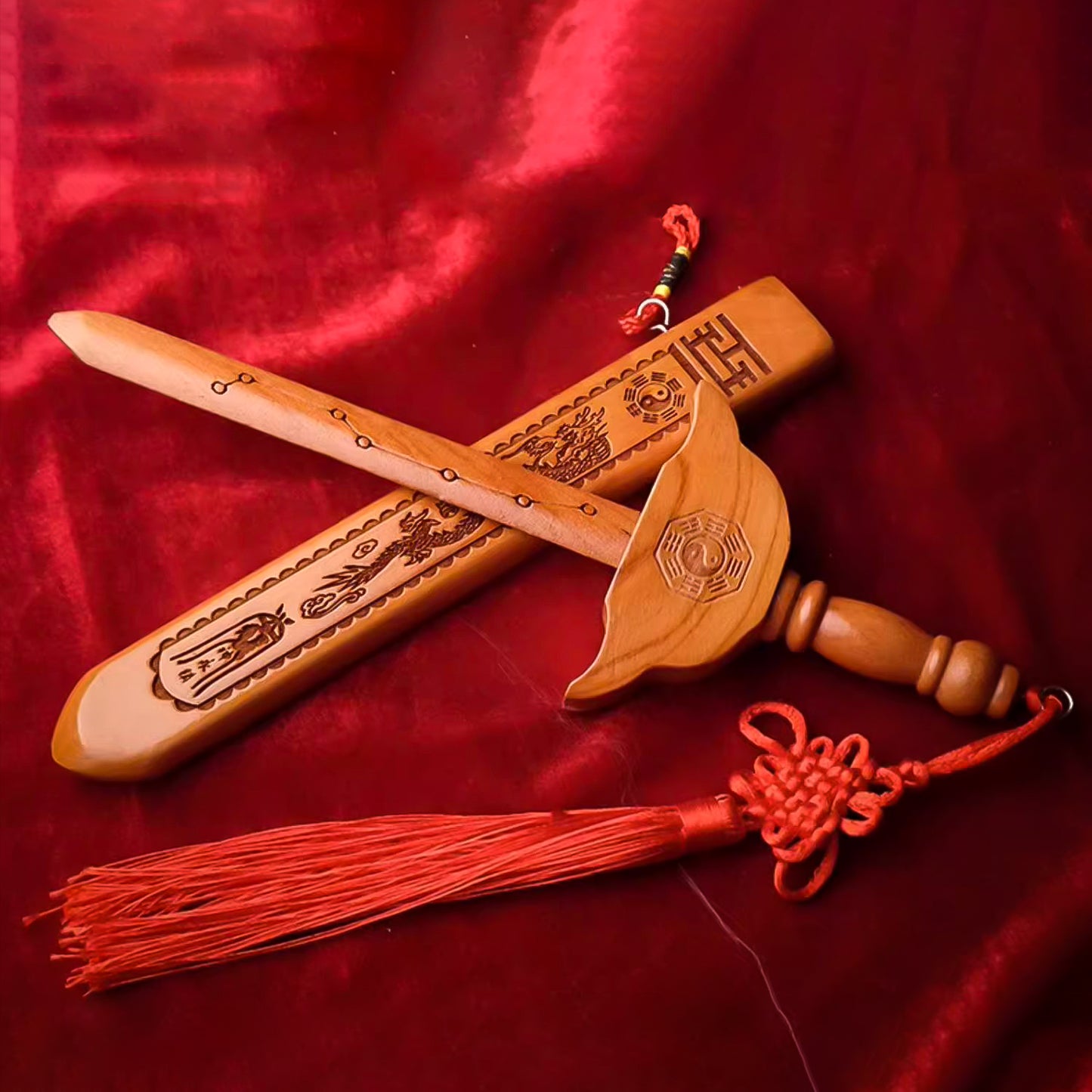 Repel Evil Cinnabar Peach Wood Sword-Large Size - ETNCN