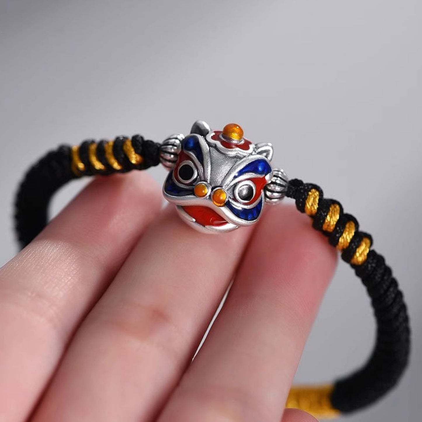 Enameled Lion Attracts Wealth Bracelet