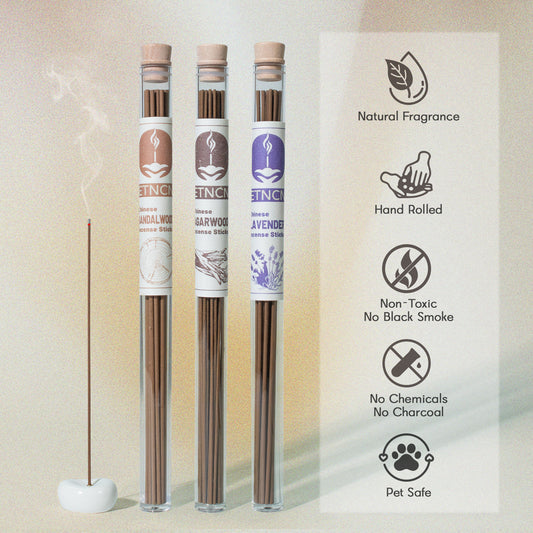 Calm Incense Sticks Set: natural fragrance handrolled