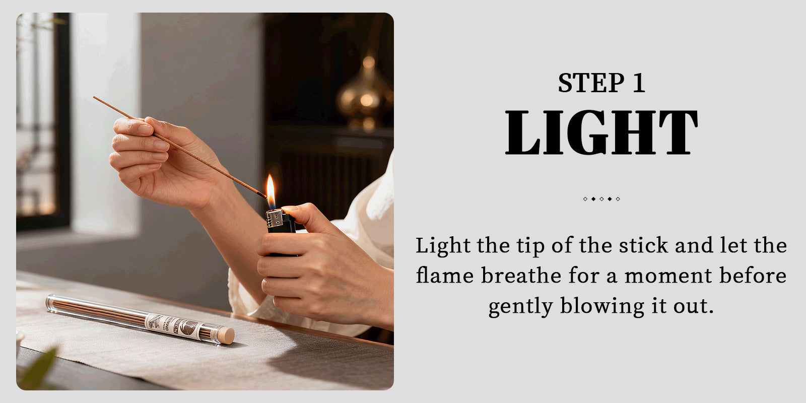 how to use incense step1 light the incense stick