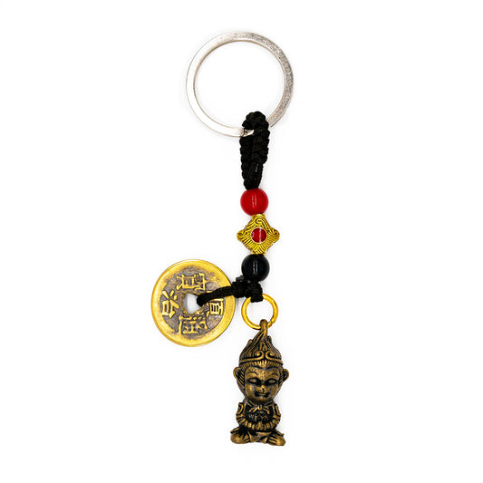 Metallic Five Emperors' Money Sun Wukong FengShui Keychain - ETNCN