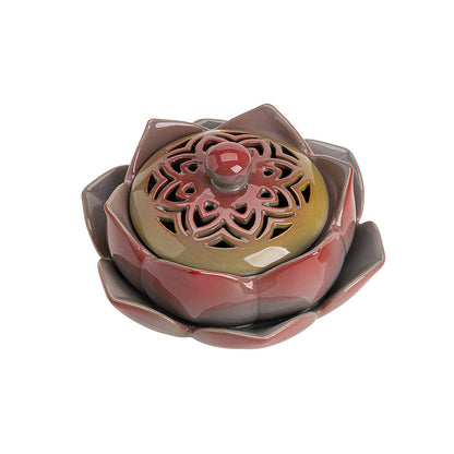 Auspicious Ceramic Lotus Incense Burner