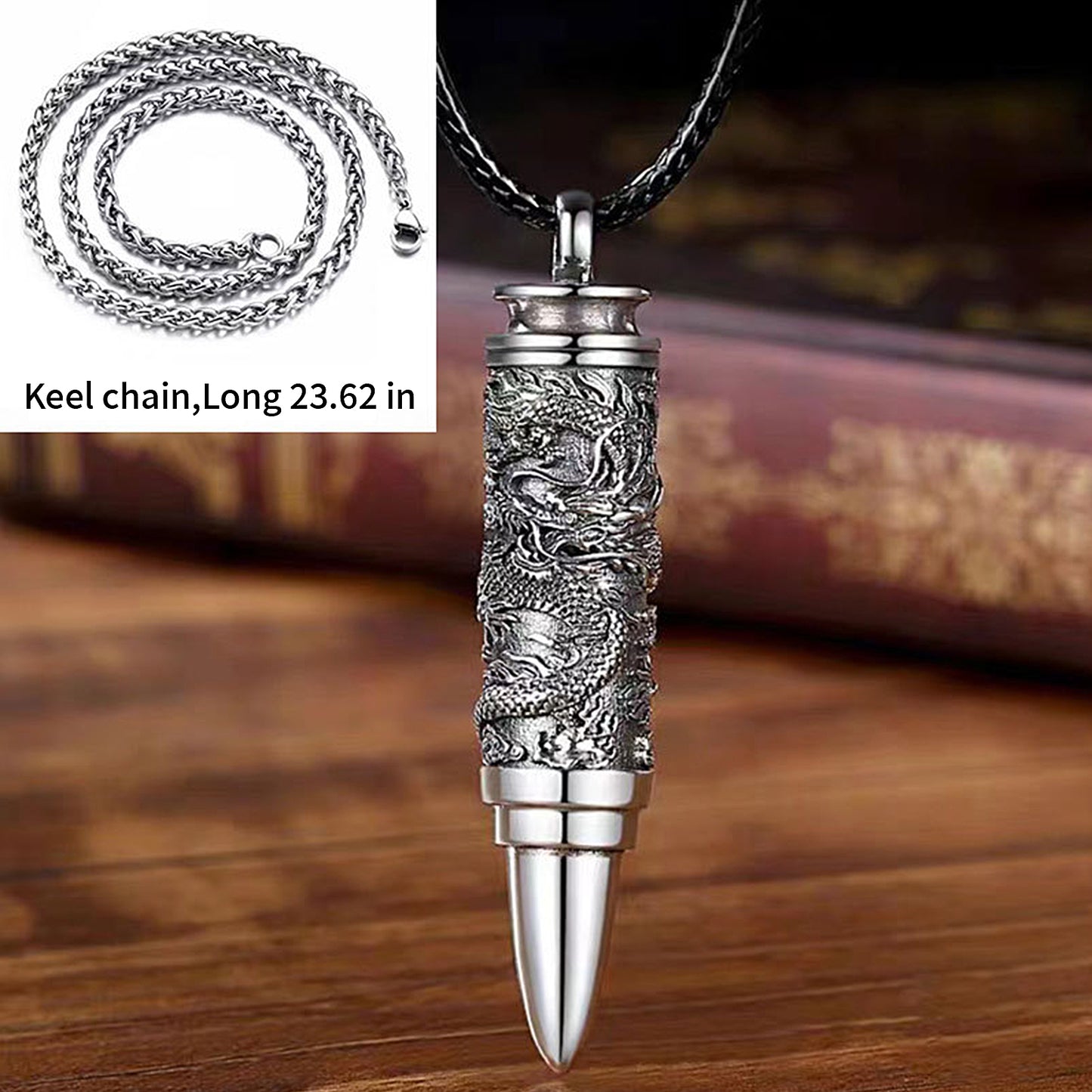 Metal Simulated Bullet Pendant Year of the Dragon Design Style