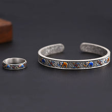 Görseli Galeri görüntüleyiciye yükleyin, Metal Enamel Auspicious Ring + Bracelet
