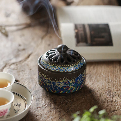 Chinese Cloisonné Ceramic Incense Burner