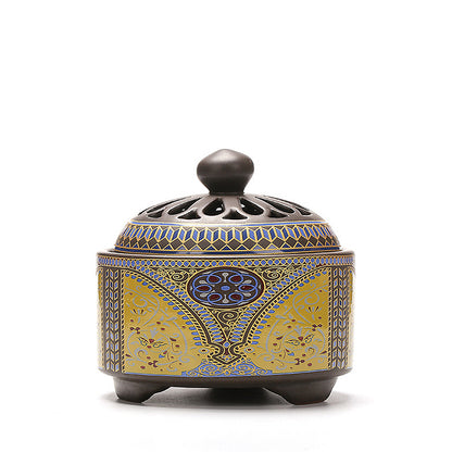 Chinese Cloisonné Ceramic Incense Burner