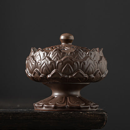 Ceramic Chinese Lotus Incense Burner