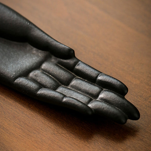 Ceramic Buddha Hand and Thread Incense Burner to Aid Meditation