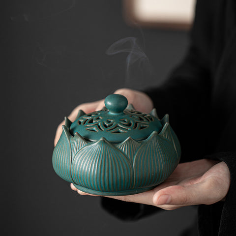 Ceramic Lotus Health Incense Burner