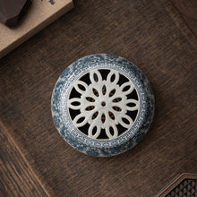 Load image into Gallery viewer, Ceramic blue and white porcelain Chinese incense burner
