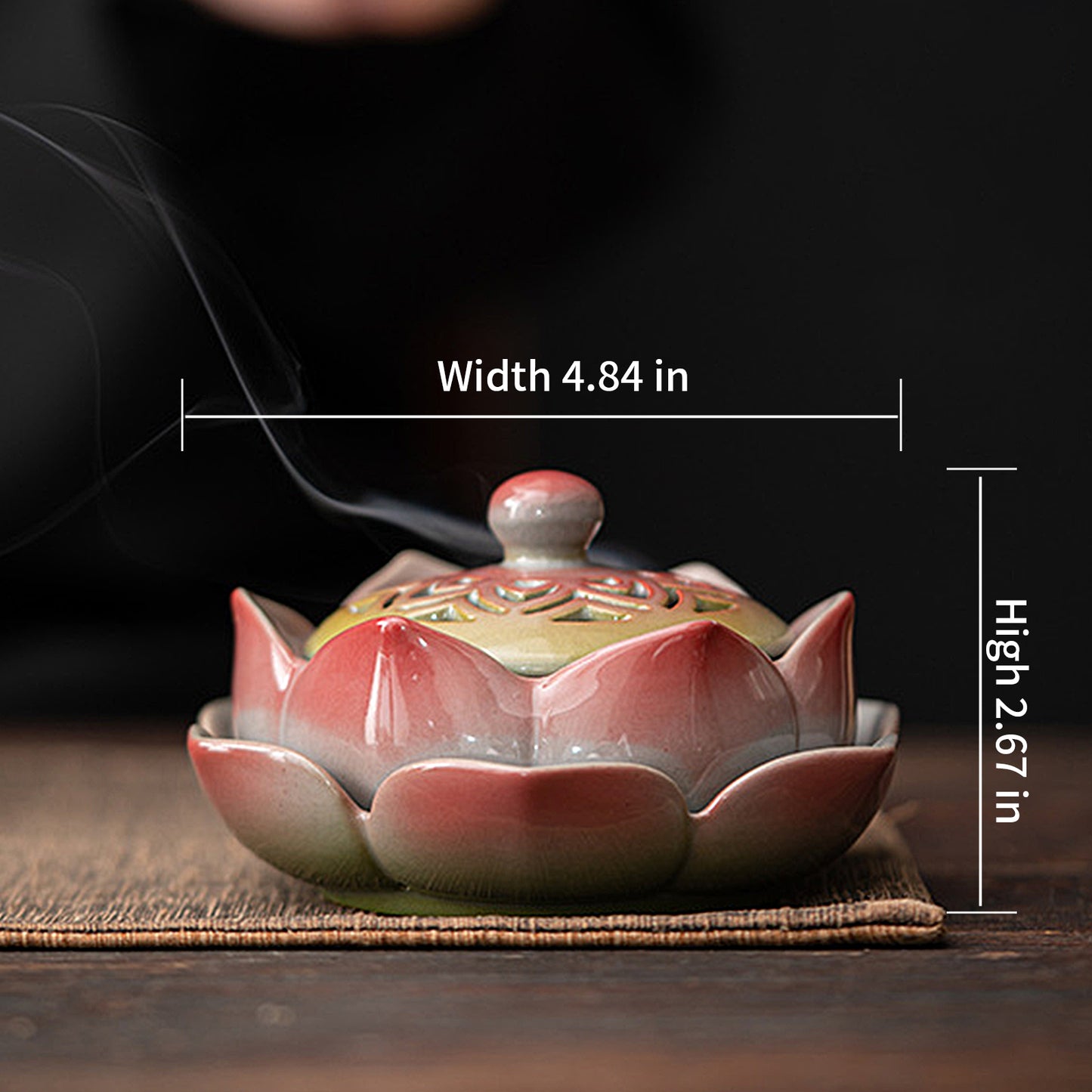 Auspicious Ceramic Lotus Incense Burner