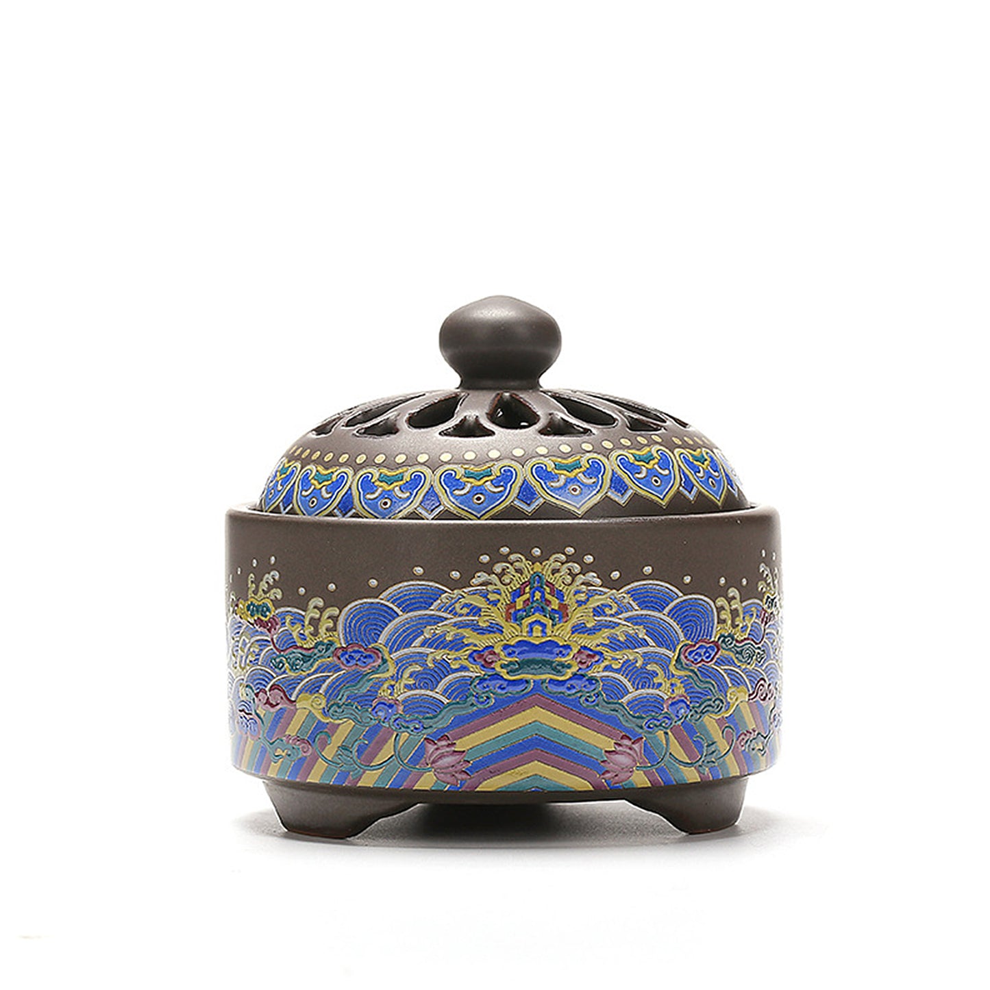 Chinese Cloisonné Ceramic Incense Burner