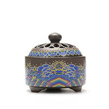 Load image into Gallery viewer, Chinese Cloisonné Ceramic Incense Burner
