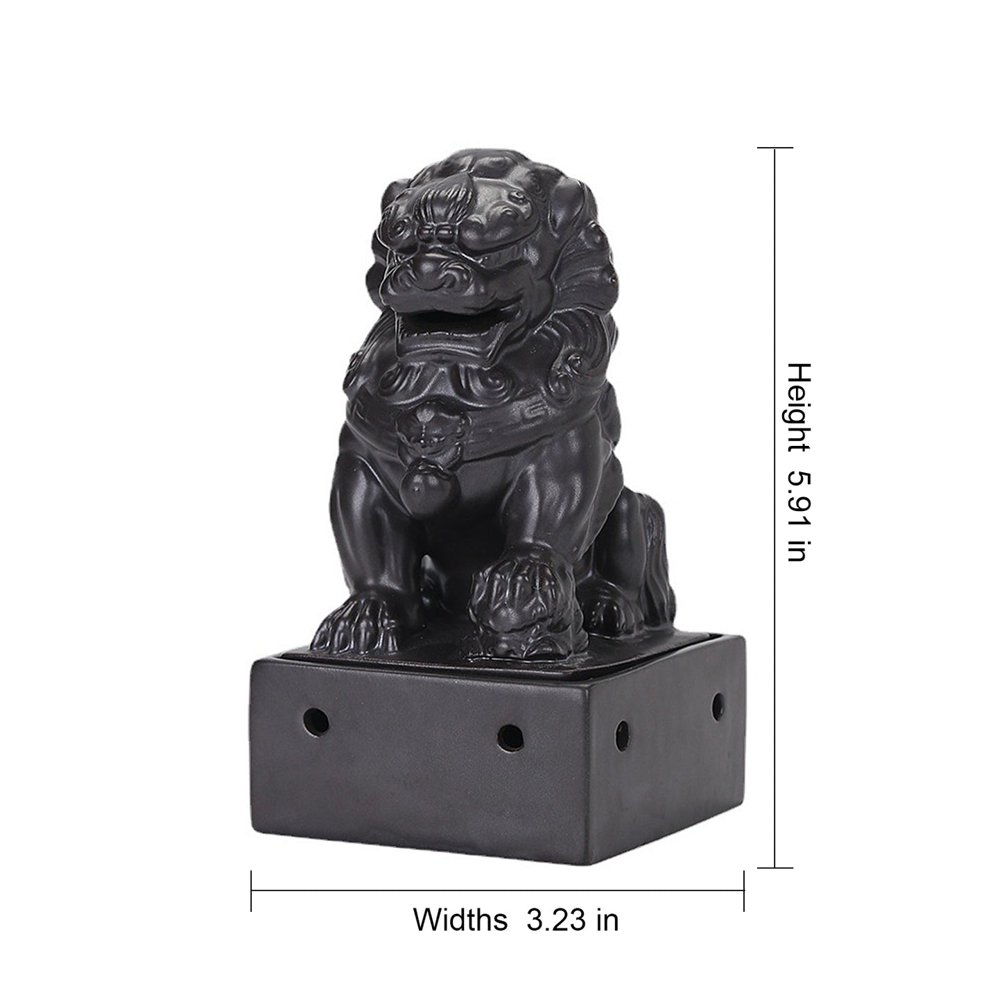 Ceramic Chinese Lion Incense Burner Ward off Evil Spirits Bless House Feng Shui - ETNCN