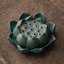 Load image into Gallery viewer, Rustic Style Ceramic Lotus Incense Burner
