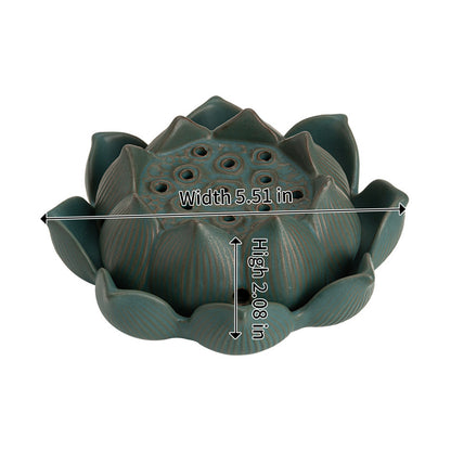 Rustic Style Ceramic Lotus Incense Burner