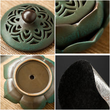 Load image into Gallery viewer, Ceramic Lotus Peace Incense Burner
