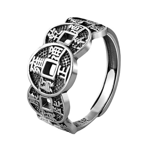 Metal Coin Five Emperors Money Ring