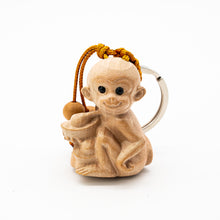 Load image into Gallery viewer, Peach Wood Keychain with the Twelve Chinese Zodiac Signs-Monkeys - ETNCN
