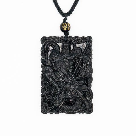 Obsidian Guan Yu Necklace with Taoist Energy - ETNCN