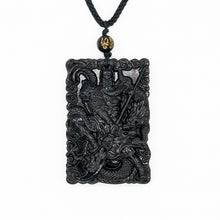 Görseli Galeri görüntüleyiciye yükleyin, Obsidian Guan Yu Necklace with Taoist Energy - ETNCN
