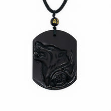 Load image into Gallery viewer, Obsidian Wolf Totem Necklace - ETNCN
