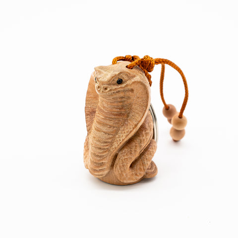 Peach Wood Keychain with the Twelve Chinese Zodiac Signs-Snake - ETNCN