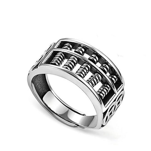 Metal Abacus Attracts Wealth Adjustable Ring