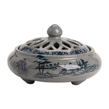 Load image into Gallery viewer, Ceramic Blue and White Porcelain Chinese Incense Burner Spiritual Energy Supplies - ETNCN
