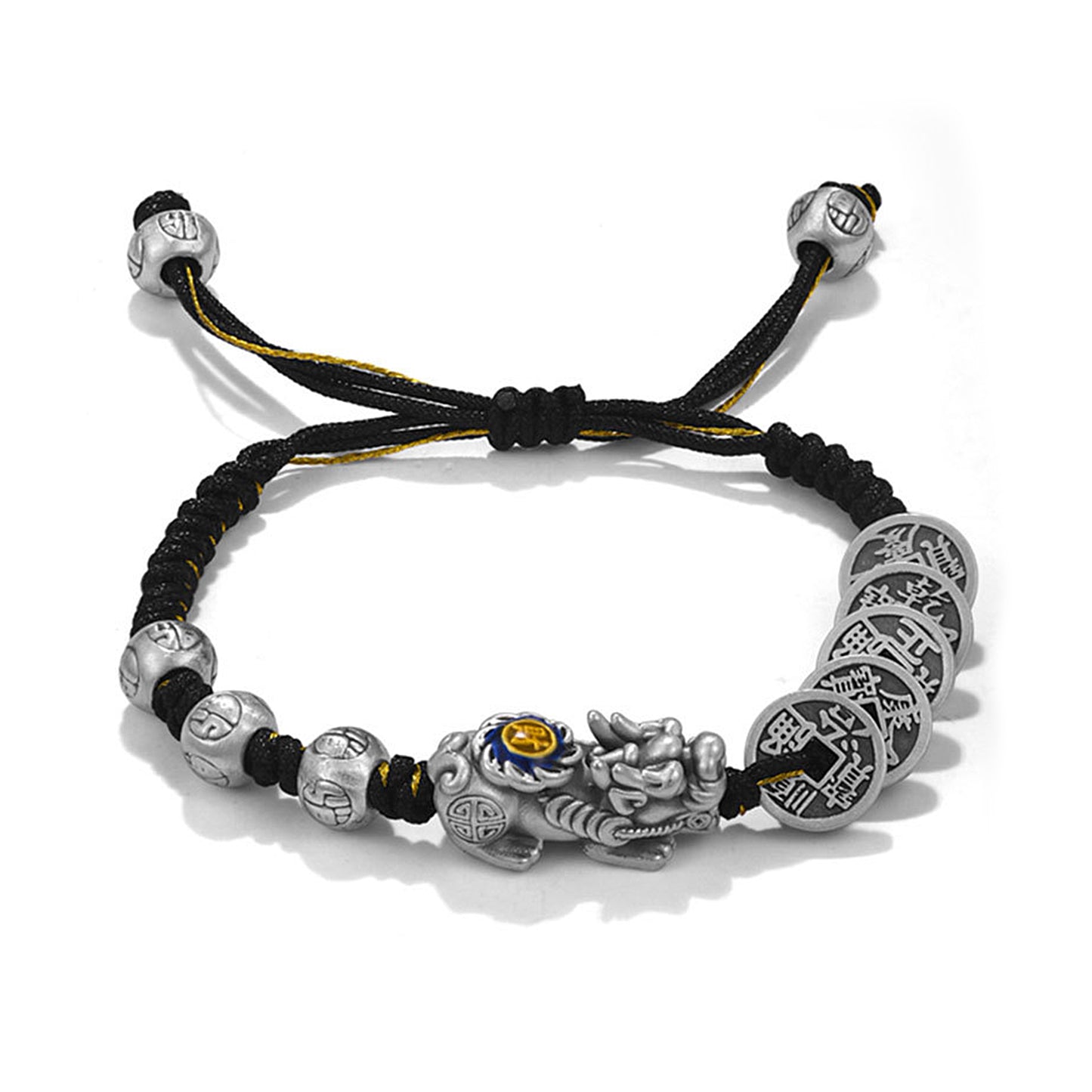 Metal Five Emperors Money Pixiu Lucky Bracelet