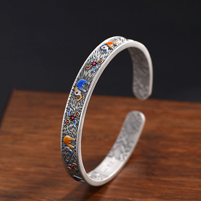 Metal Enamel Auspicious Ring + Bracelet