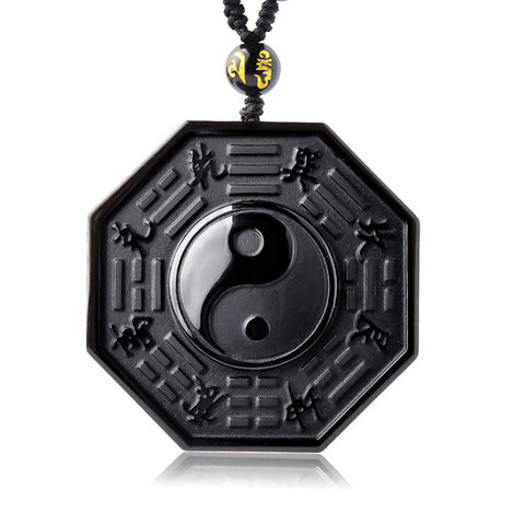 Taoist Obsidian Bagua Taiji Necklace - ETNCN