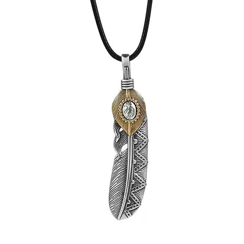Metal Indian Feather Necklace