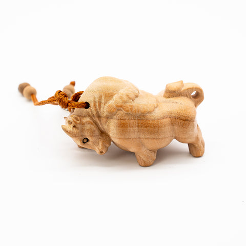 Peach Wood Keychain with the Twelve Chinese Zodiac Signs-Ox - ETNCN