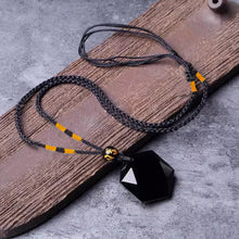 Load image into Gallery viewer, Obsidian Hexagram Necklace Infused with Taoist Energy - ETNCN
