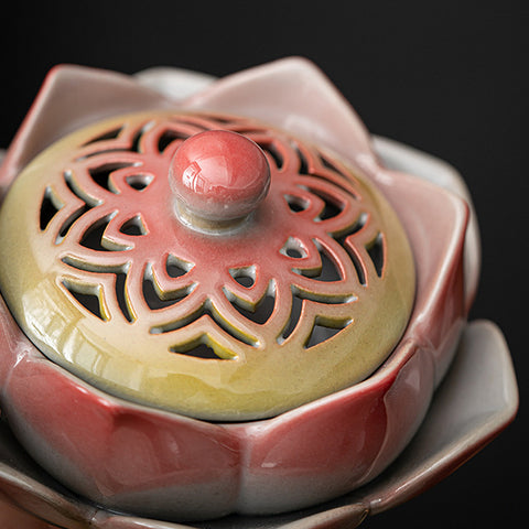 Auspicious Ceramic Lotus Incense Burner