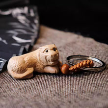 Charger l&#39;image dans la galerie, Peach Wood Keychain with the Twelve Chinese Zodiac Signs-Tiger - ETNCN
