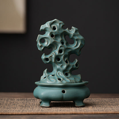 Ceramic Simulated Coral Stone Incense Burner Increases Luck Protects Career - ETNCN