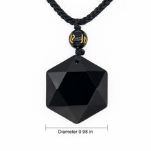 Görseli Galeri görüntüleyiciye yükleyin, Obsidian Hexagram Necklace Infused with Taoist Energy - ETNCN
