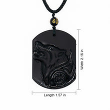 Load image into Gallery viewer, Obsidian Wolf Totem Necklace - ETNCN
